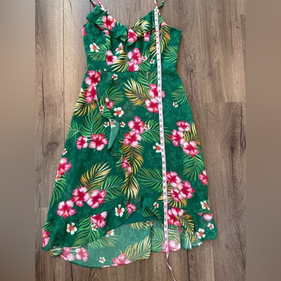 Kensie Green Tropical Print Midi Dress Size 10 - Picture 16 of 16